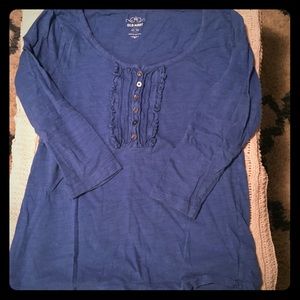 Old Navy blue 3/4 length sleeve top size med